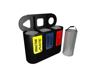 Урна для раздельного сбора мусора Город3 секции (3х32л)